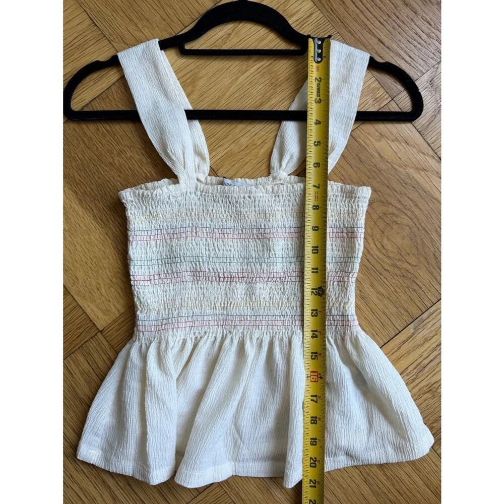 Madewell Texture & Thread Rainbow Smocked Peplum Tank Top, Size XS, EUC